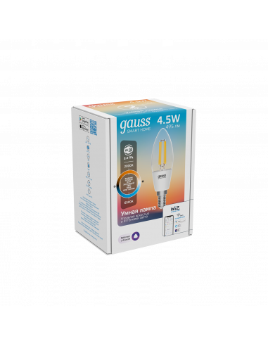 Лампа Gauss Smart Home Filament С35 4,5W 495lm...