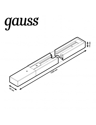 Шинопровод Gauss накладной 1м черный (с...