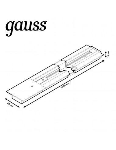Шинопровод Gauss встраиваемый 1м белый (с...