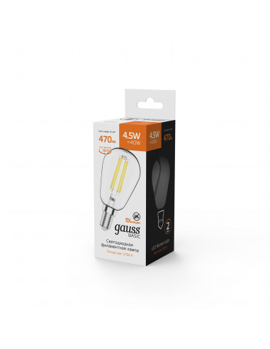 Лампа Gauss Basic Filament ST45 4,5W 470lm...