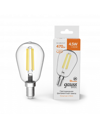 Лампа Gauss Basic Filament ST45 4,5W 470lm...