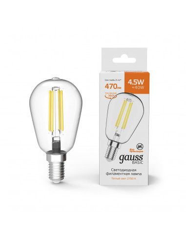 Лампа Gauss Basic Filament ST45 4,5W 470lm...