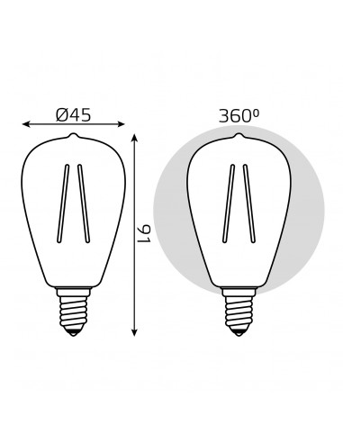 Лампа Gauss Basic Filament ST45 4,5W 470lm...