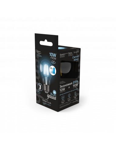 Лампа Gauss Filament А60 10W 970lm 4100К Е27...