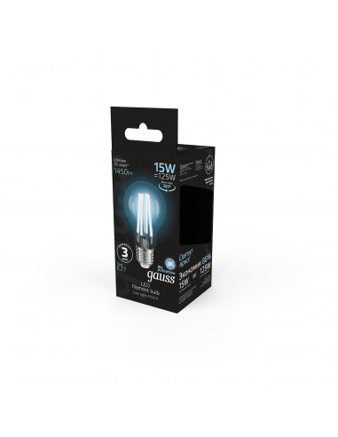 Лампа Gauss Filament А60 15W 1450lm 4100К Е27...