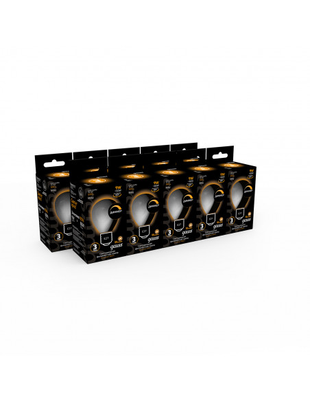 Лампа Gauss Filament Шар 9W 590lm 3000К Е27 milky диммируемая LED 1/10/50
