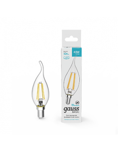 Лампа Gauss Basic Filament Свеча на ветру 4,5W 420lm...