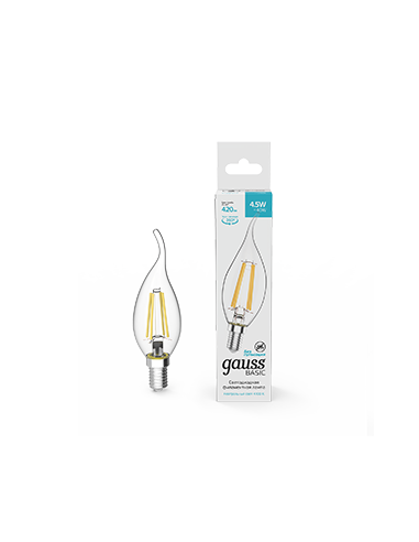 Лампа Gauss Basic Filament Свеча на ветру 4,5W...
