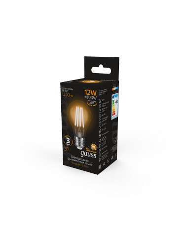 Упаковка 10 штук Лампа Gauss Filament А60 12W...