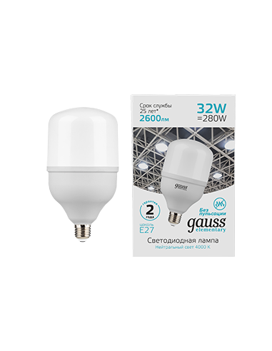 Лампа Gauss Elementary T100 32W 2700lm 6500K...
