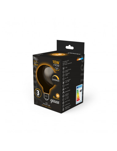 Лампа Gauss Filament G125 10W 820lm 2400К Е27...