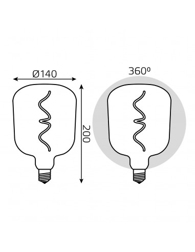 Лампа Gauss Filament V140 5W 200lm 1800К Е27...