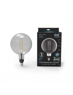 Лампа Gauss Filament G200 6W 330lm 4000К Е27 gray...