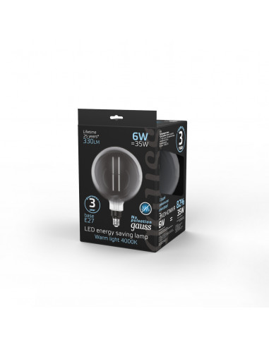 Лампа Gauss Filament G200 6W 330lm 4000К Е27...
