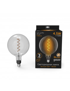Лампа Gauss Filament G200 4.5W 100lm 1800К Е27 gray... 2