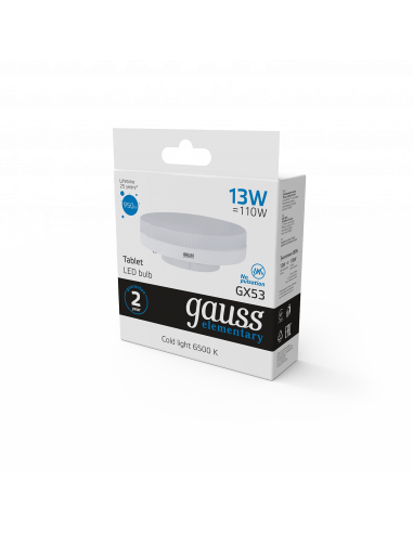 Лампа Gauss Elementary GX53 13W 950lm 6500K LED...