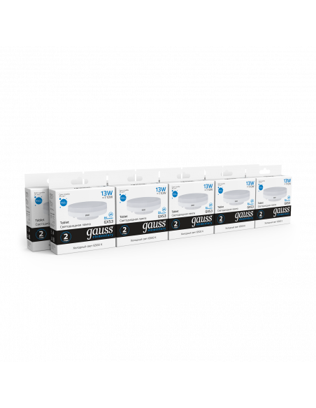 Лампа Gauss Elementary GX53 13W 950lm 6500K LED 1/10/100