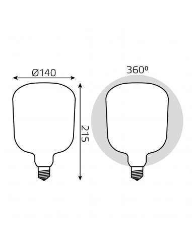Лампа Gauss Filament V140 9W 890lm 4100К Е27...