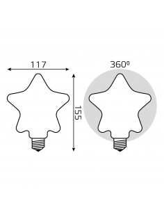 Лампа Gauss Filament Star 2W Е27 RGB LED 1/5/40 2