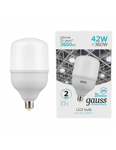 Лампа Gauss Elementary T120 42W 3600lm 4000K E27 LED 1/12