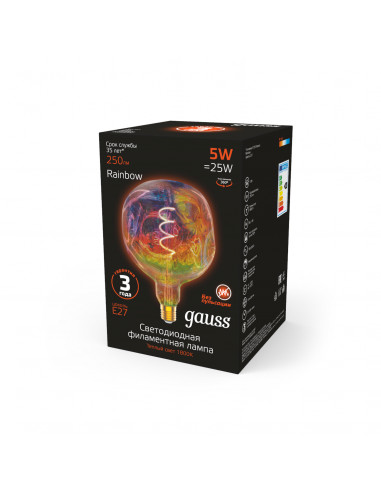 Лампа Gauss Filament G150 5W 250lm 1800К Е27...