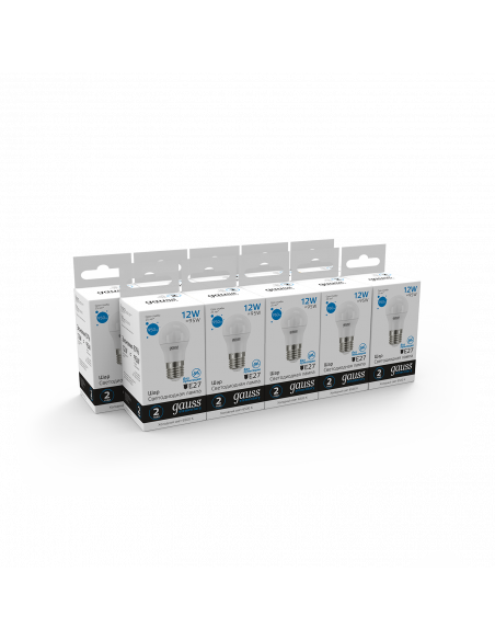 Лампа Gauss Elementary Шар 12W 950lm 6500K Е27 LED 1/10/100