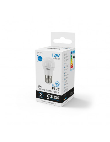 Лампа Gauss Elementary Шар 12W 950lm 6500K Е27...