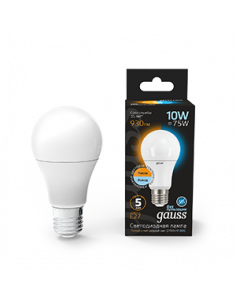 Лампа Gauss A60 10W 930lm 2700K/4100K E27 изм.цвет.темп....