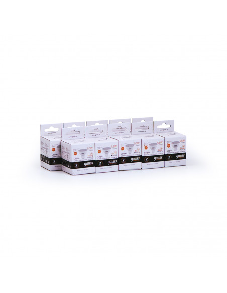Упаковка 10 штук Лампа Gauss Elementary MR16 5.5W 430lm 3000К GU5.3 LED 1/10/100