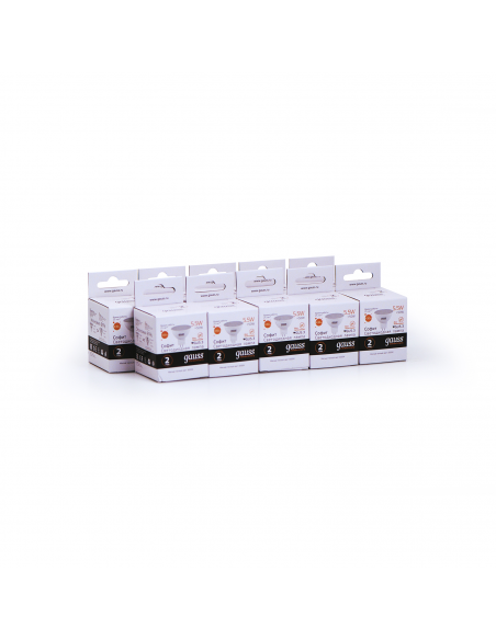 Упаковка 10 штук Лампа Gauss Elementary MR16 5.5W 430lm 3000К GU5.3 LED 1/10/100