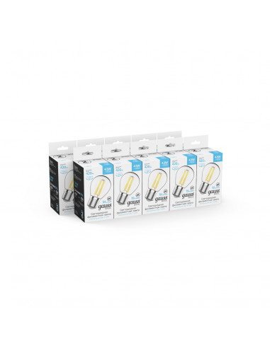 Лампа Gauss Basic Filament Шар 4,5W 420lm 4100К...