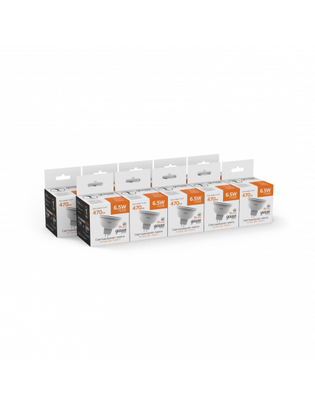 Лампа Gauss Basic MR16 6,5W 470lm 3000K GU5.3 LED 1/10/100