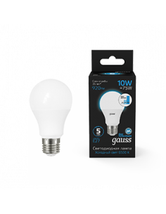 Лампа Gauss A60 10W 920lm 6500K Е27 шаг. диммирование LED...