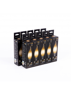 Упаковка 10 штук Лампа Gauss Filament Свеча на ветру 11W... 2