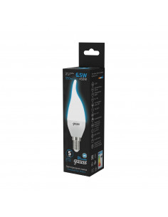 Лампа Gauss Свеча на ветру 6.5W 550lm 6500K E14 LED 1/10/50 2