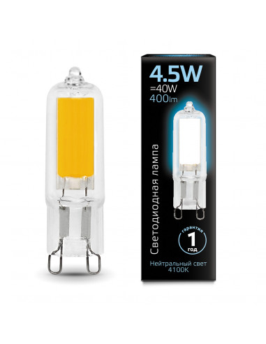 Лампа Gauss G9 AC220-240V 4.5W 400lm 4100K...