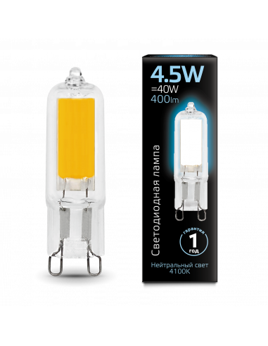 Лампа Gauss G9 AC220-240V 4.5W 400lm 4100K...
