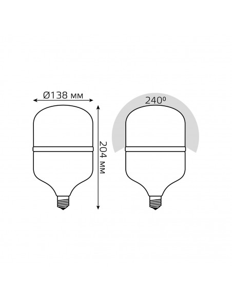 Лампа Gauss Elementary T140 50W 4400lm 4000K E27 LED 1/8