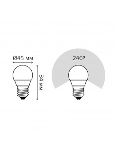 Лампа Gauss Elementary Шар 10W 710lm 3000K Е27 LED 1/10/100 2