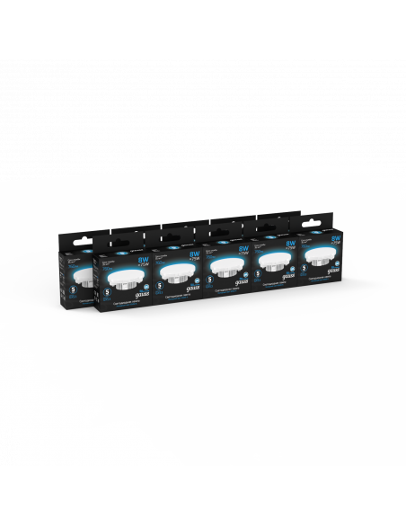 Лампа Gauss GX53 8W 760lm 6500K LED 1/10/100