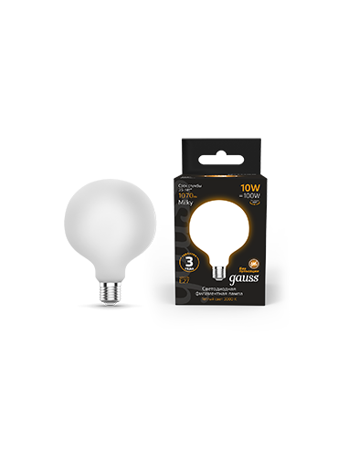 Лампа Gauss Filament G95 10W 1070lm 3000К Е27...