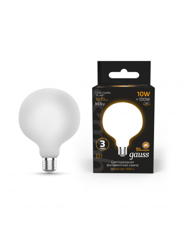 Лампа Gauss Filament G95 10W 1070lm 3000К Е27...