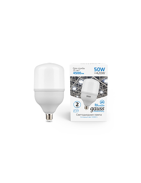 Лампа Gauss Elementary T140 50W 4500lm 6500K E27 LED 1/8