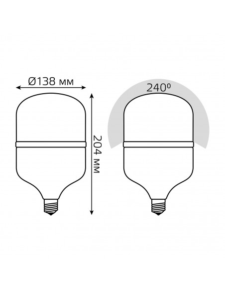 Лампа Gauss Elementary T140 50W 4500lm 6500K E27 LED 1/8