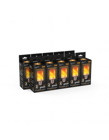 Лампа Gauss T65 5W 20-80lm 1500K E27 Flame LED...