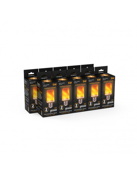 Лампа Gauss T65 5W 20-80lm 1500K E27 Flame LED 1/10/100
