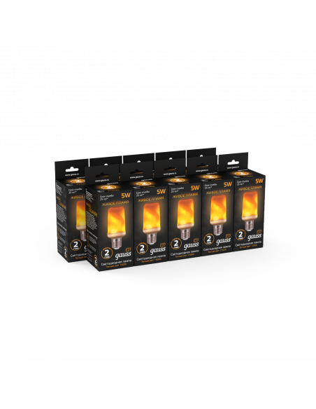 Лампа Gauss T65 5W 20-80lm 1500K E27 Flame LED 1/10/100