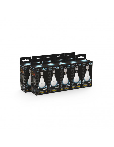 Лампа Gauss A60 10W 660lm 4100K E27 с Li-Ion аккумулятором LED 1/10/60