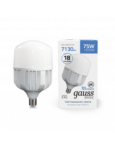 Лампа Gauss Basic T140 AC180-240V 75W 7130lm...