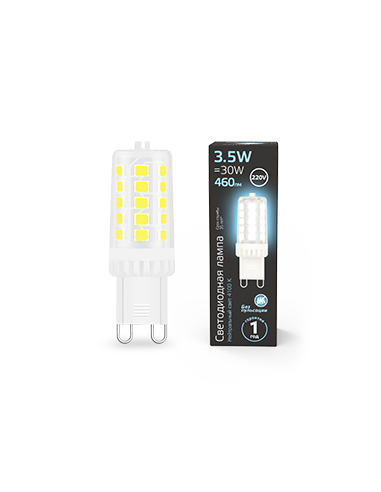 Лампа Gauss G9 AC185-265V 3,5W 460lm 4100K...